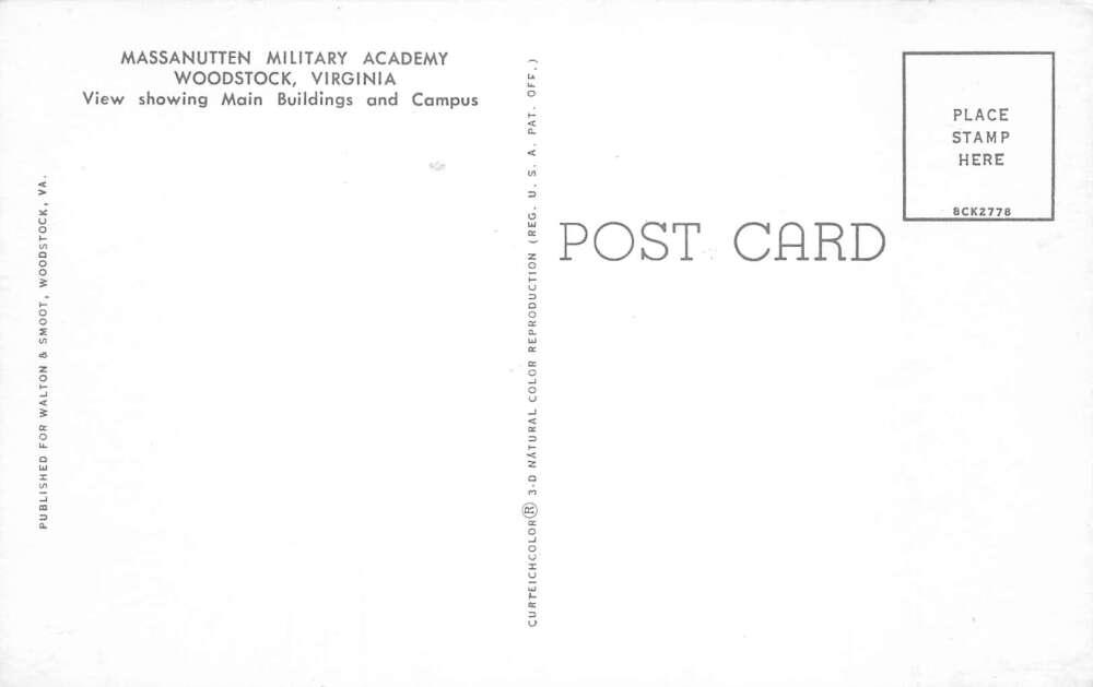 Woodstock Virginia Massanutten Military Academy Birds Eye View PC AA105654 - Image 2