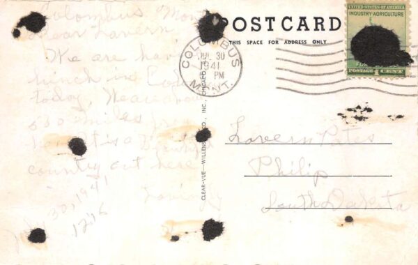 Billings Montana Fly Inn and Gas Station Beer Sign Vintage Postcard AA105715 - Image 2
