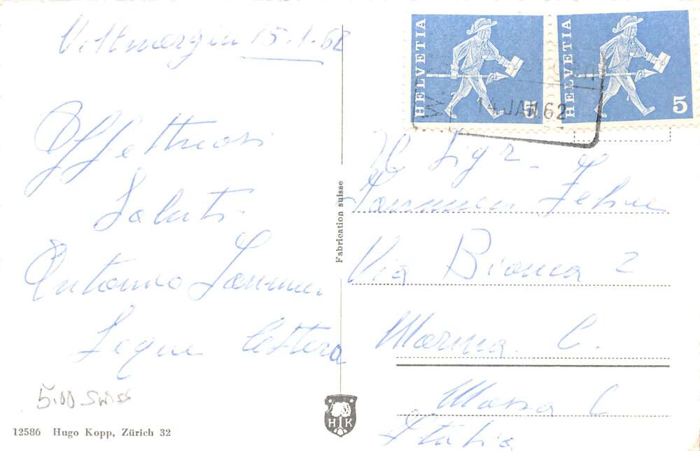 Villmergen Switzerland Train Station Birds Eye View Real Photo Postcard AA105728 - Image 2