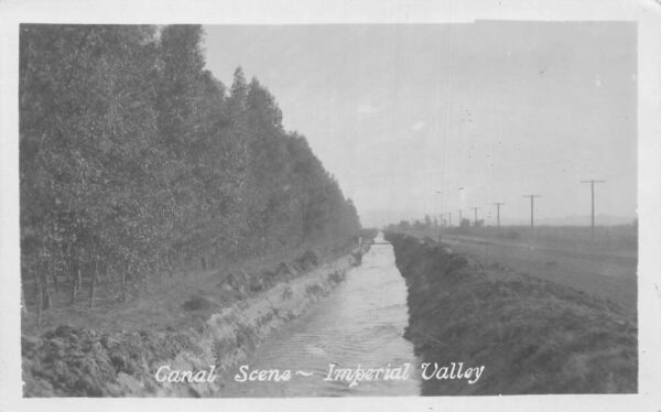 Imperial Valley California Canal Scene Farming Irrigation Real Photo PC AA105739