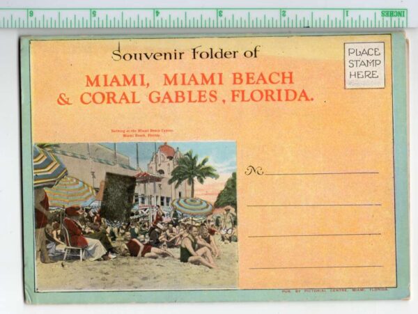 Miami Miami Beach Coral Gables Florida 27 Views Vintage Postcard Folder AA105750