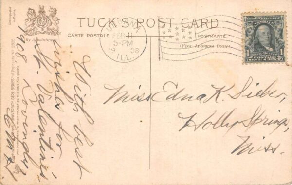 University of Illinois College Girl in Blue and Gold Tuck Postcard AA105753 - Image 2