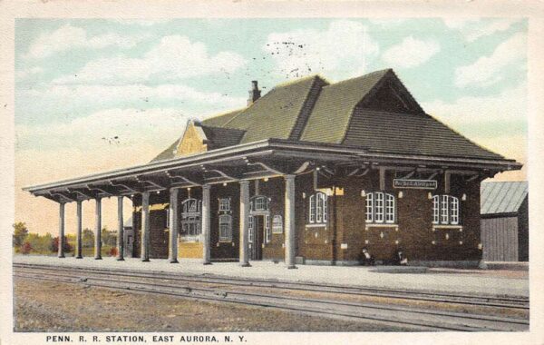 East Aurora New York Pennsylvania Railroad Train Station Depot PC AA105758