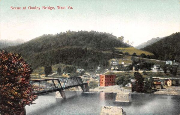Gauley Bridge West Virginia Birds Eye View Vintage Postcard AA105765