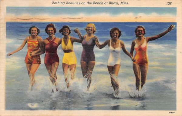 Biloxi Mississippi Bathing Beauties Vintage Postcard AA105773