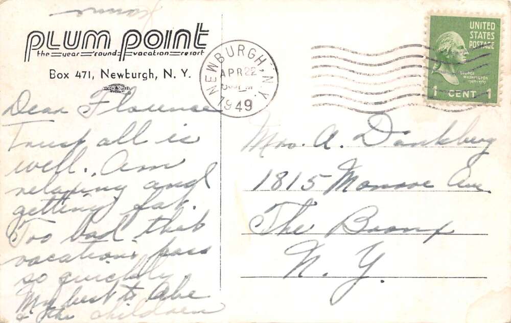 New Windsor New York Plum Point Overlooking the Hudson Scenic View PC AA105785 - Image 2