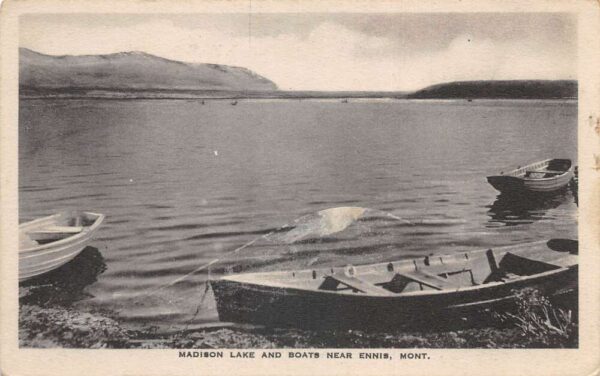 Ennis Montana Madison Lake Boats Scenic View Postcard AA105804
