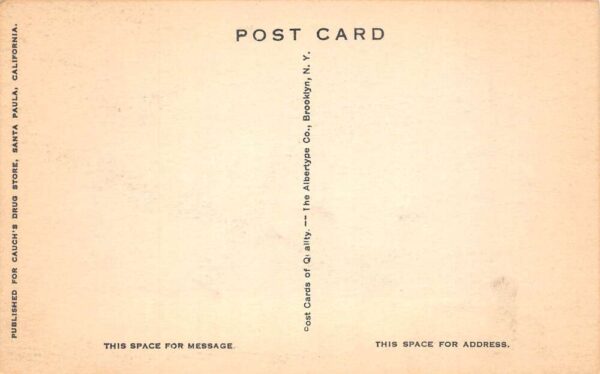 Santa Paula California Union High School Vintage Postcard AA105809 - Image 2