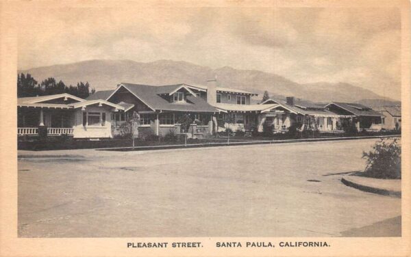 Santa Paula California Pleasant Street Vintage Postcard AA105815
