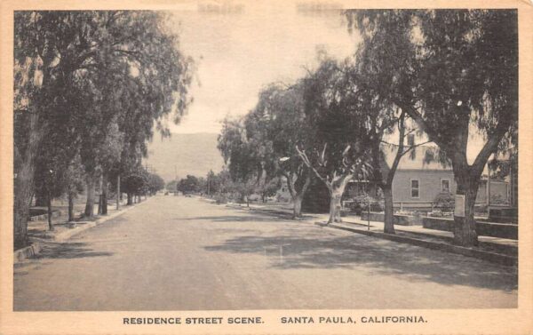 Santa Paula California Residence Street Scene Vintage Postcard AA105817