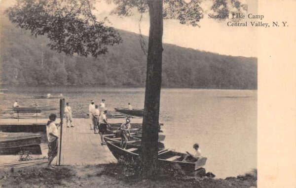 Central Valley New York Summit Lake Camp Pier Vintage Postcard AA105821