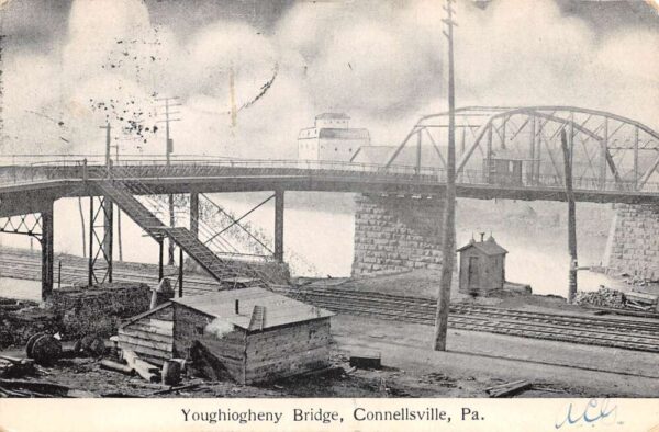 Connellsville Pennsylvania Youghioghney Bridge Vintage Postcard AA105823