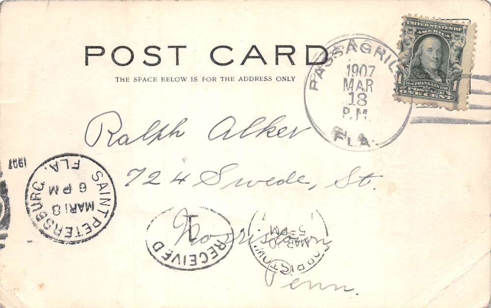 Pass-a-Grille Florida Boat Landing Scenic View Vintage Postcard AA105833 - Image 2