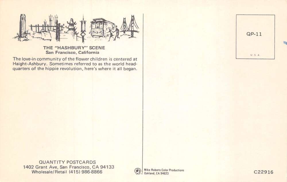 San Francisco California Hashbury Scene Hippies Painting Postcard AA105836 - Image 2