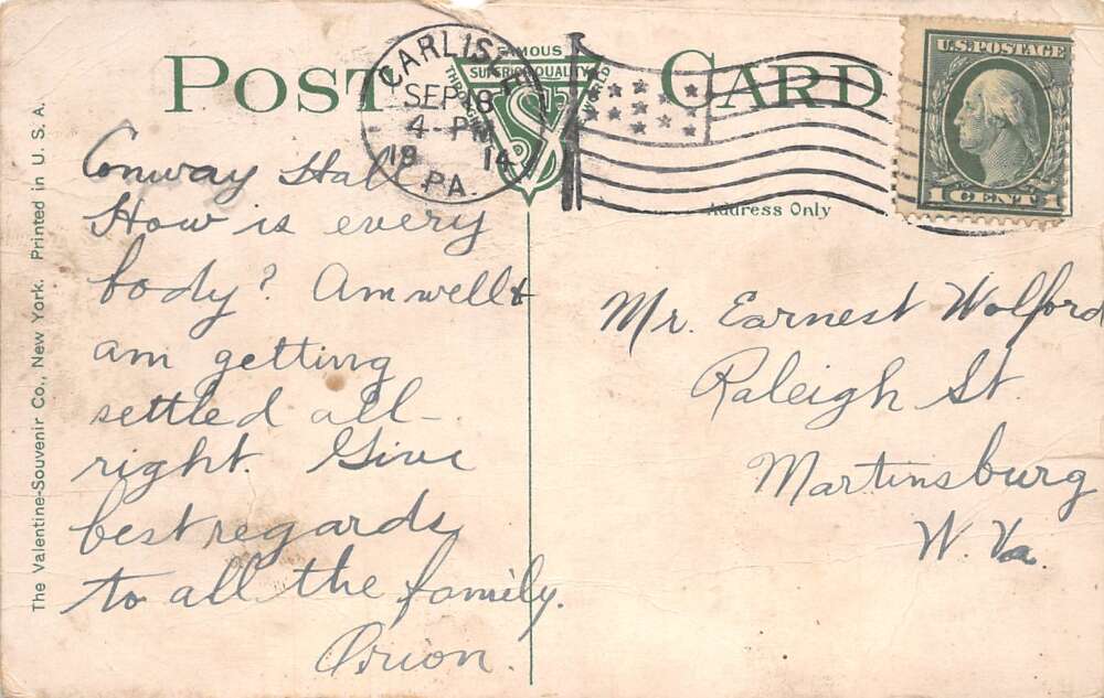 Carlisle Pennsylvania Indian School Parade Grounds Vintage Postcard AA105879 - Image 2