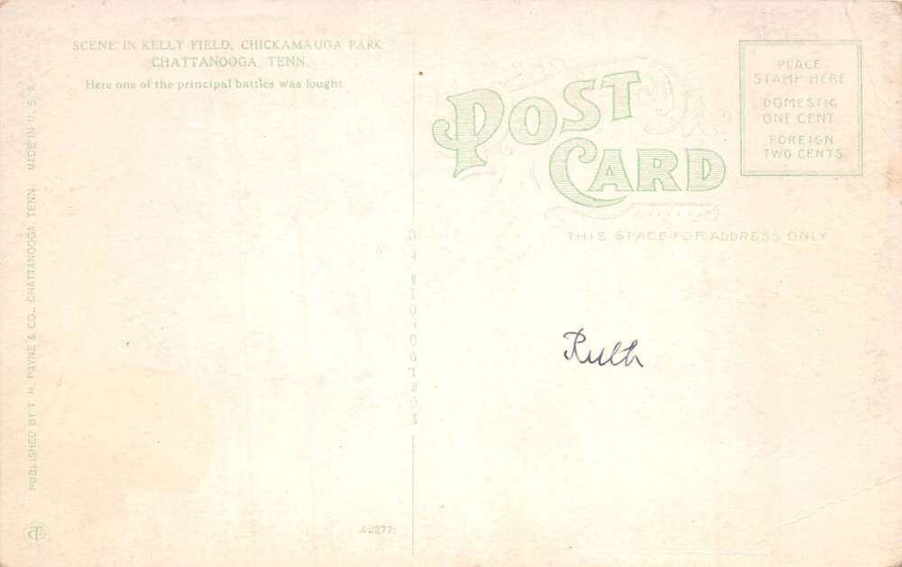 Chattanooga Tennessee Chickamauga Park Kelly Field Postcard AA105880 - Image 2