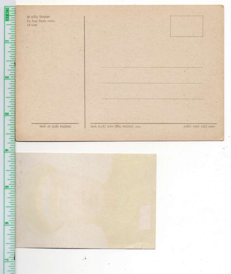 South Vietnam Revolution Women and Children Le Lam Artist Signed PC AA105884 - Image 2