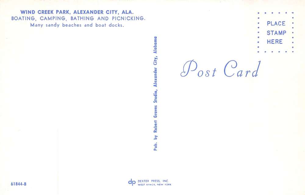 Alexander City Alabama Wind Creek Park Boat Dock Vintage Postcard AA105889 - Image 2