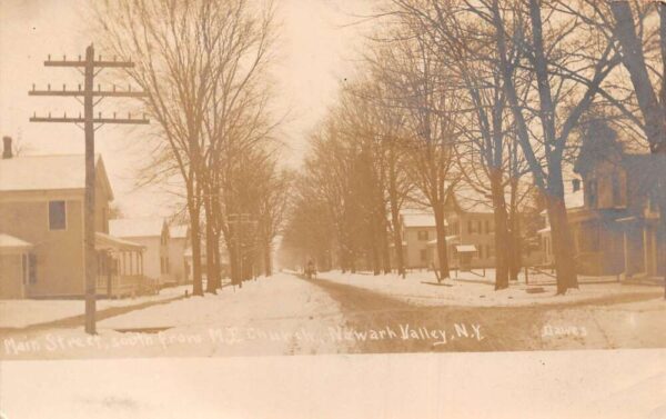 Newark Valley New York Main Street After Snow Storm Real Photo Postcard AA105988