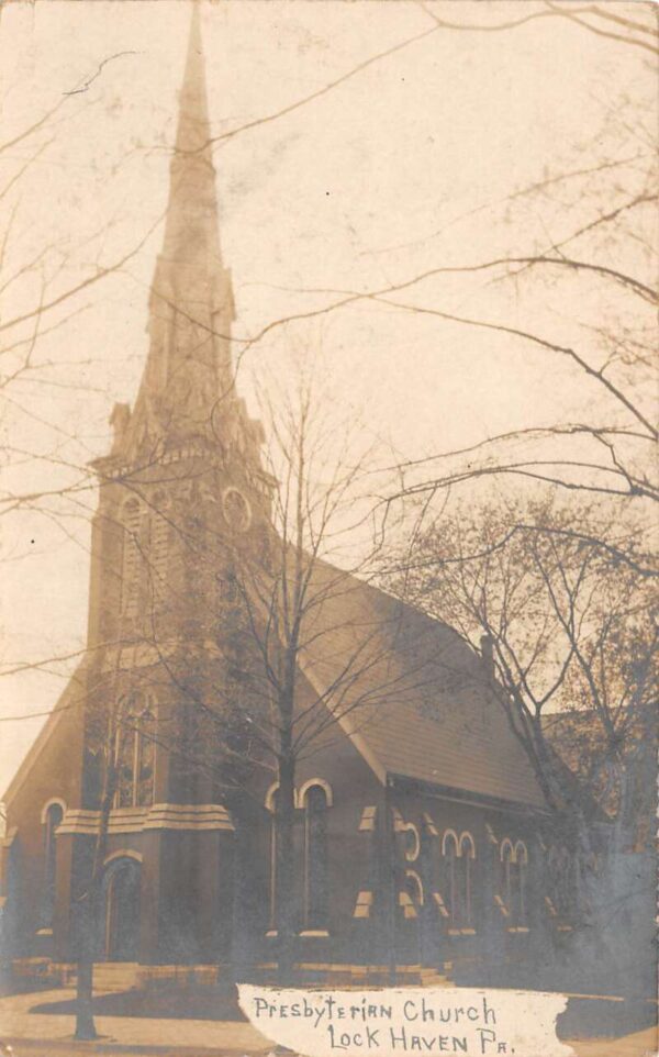 Lock Haven Pennsylvania Presbyterian Church Real Photo Vintage Postcard AA105989