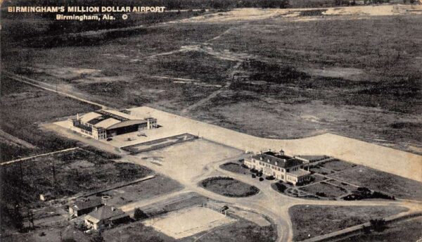 Birmingham Alabama Airport Birds Eye View Vintage Postcard AA106043