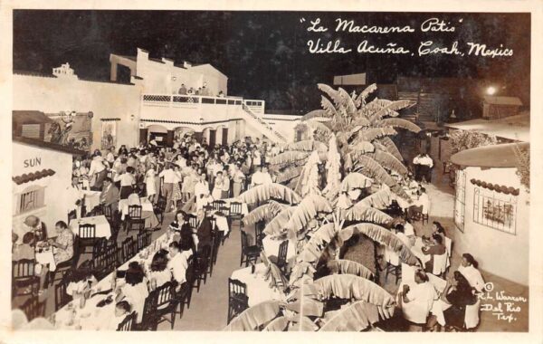 Villa Acuna Mexico La Macarena Patio Restaurant Real Photo Postcard AA106049