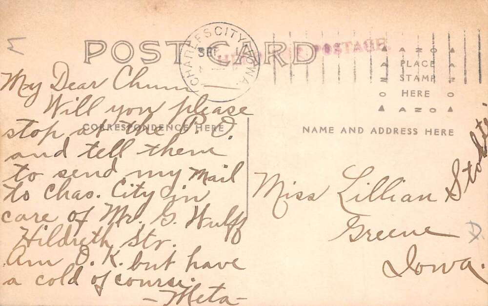 Charles City Iowa Cyclone Disaster Wrights Rear View Real Photo PC AA106191 - Image 2