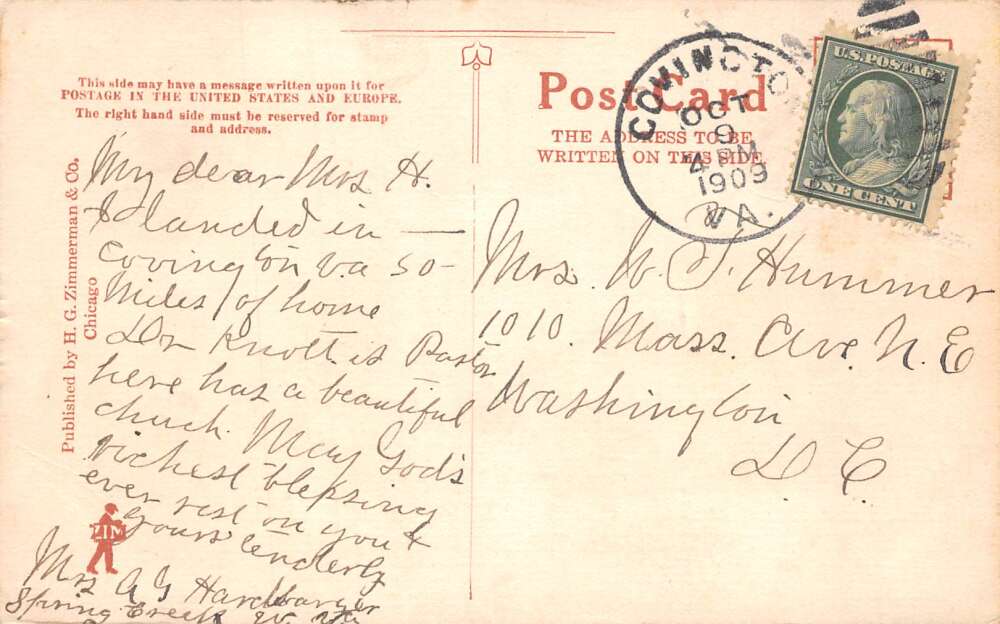 Covington Virginia Court and Main Street Corner Vintage Postcard AA106235 - Image 2