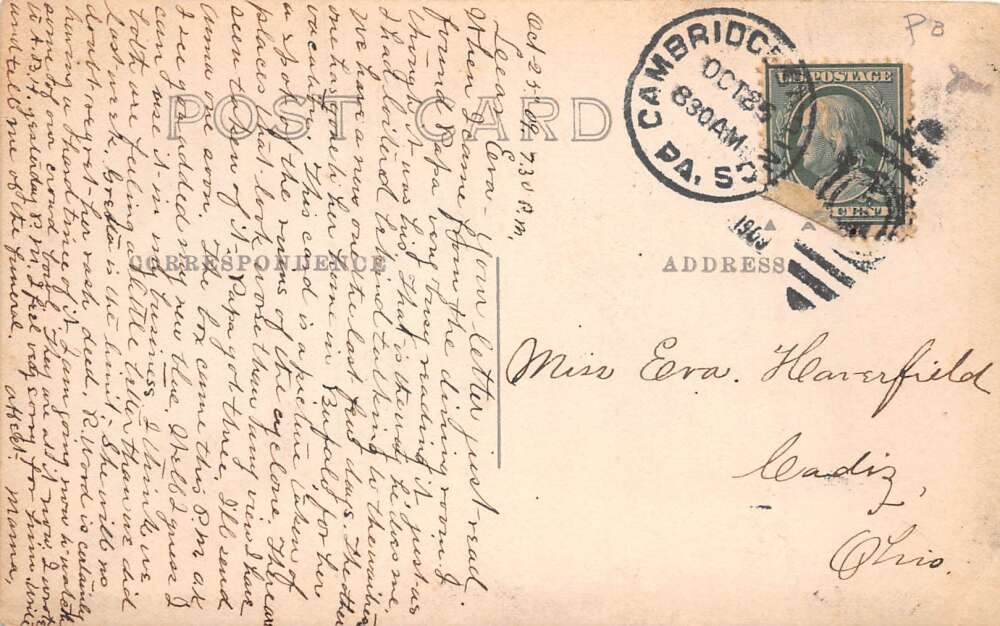 Cambridge Springs Pennsylvania Cyclone Disaster Real Photo Postcard AA106244 - Image 2