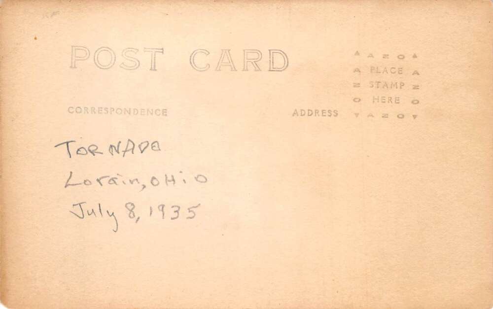 Lorain Ohio Tornado Disaster Car in Wreckage Real Photo Postcard AA106281 - Image 2