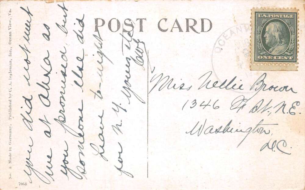 Ocean View Virginia Boats on Beach Vintage Postcard AA106314 - Image 2