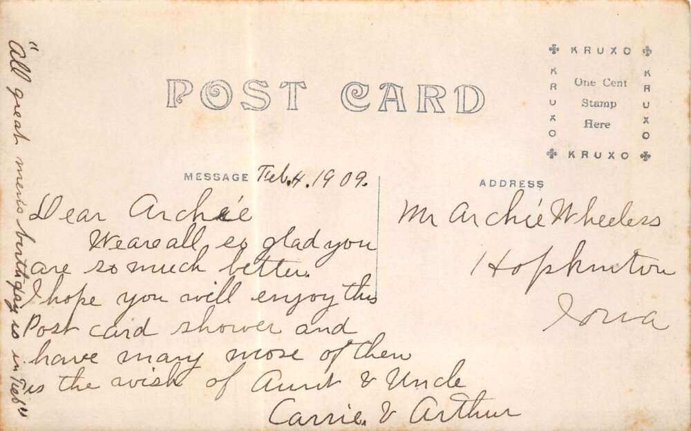 Hopkinton Iowa Presbyterian Church Real Photo Vintage Postcard AA106340 - Image 2