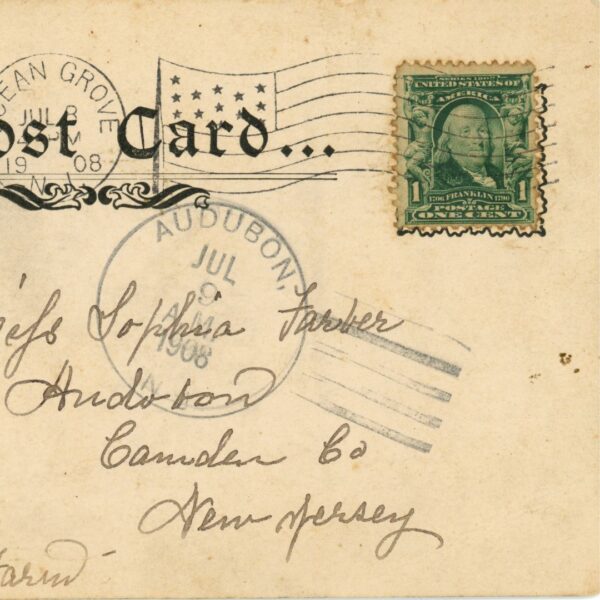 vintage postcard with an old stamp