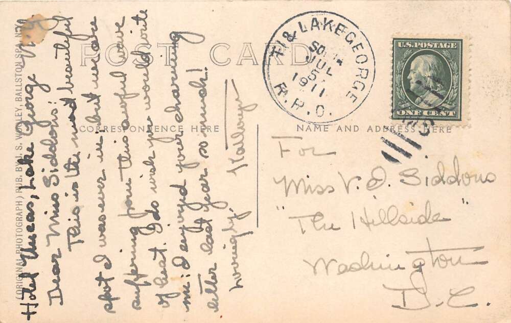 Lake George New York Moonlight Scenic View Real Photo Postcard AA80407 - Image 2