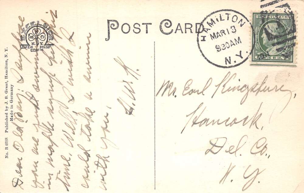 Hamilton New York Bank and Business Center Vintage Postcard AA80410 - Image 2