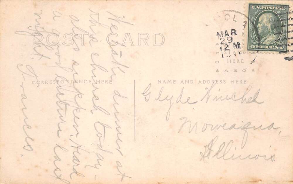 Arcola Illinois Methodist Church Real Photo Vintage Postcard AA80413 - Image 2