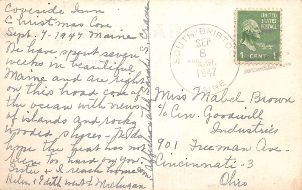Christmas Cove Maine Coveside Inn Real Photo Vintage Postcard AA80472 - Image 2