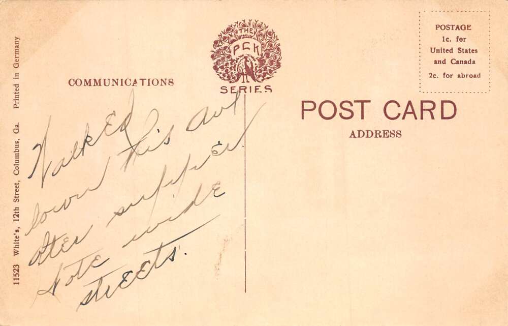 Columbus Georgia Fourth Avenue Sidewalk Residential Area Postcard AA80483 - Image 2