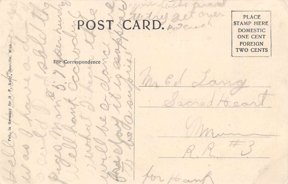 Renville Minnesota Main Street, Looking North, Color Lithograph Postcard U16676 - Image 2