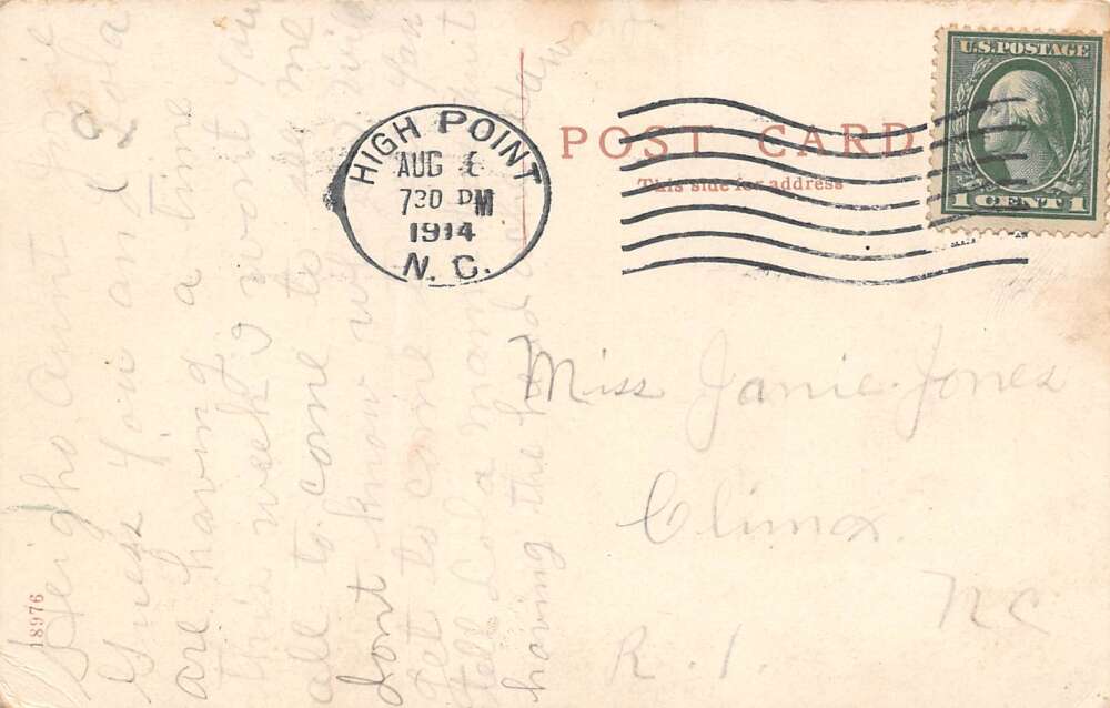 High Point North Carolina Elm Street Graded School, Color Lithograph PC U16690 - Image 2