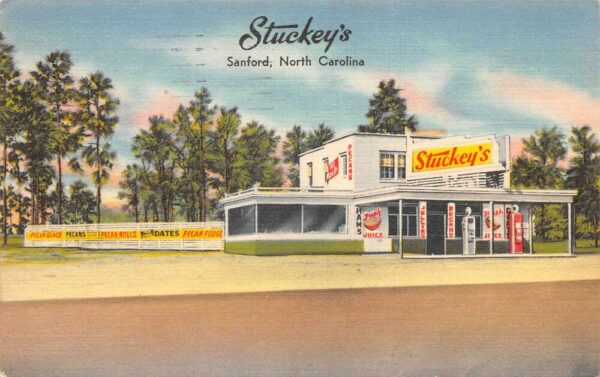 Sanford North Carolina Stuckey's Pecans Vintage Postcard AA80802