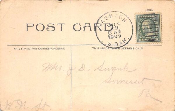 Ashton South Dakota Main Street Vintage Postcard AA80813 - Image 2