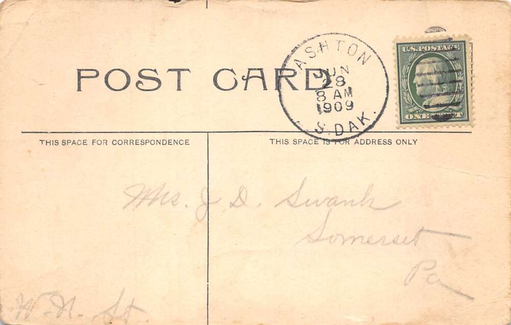 Ashton South Dakota Main Street Vintage Postcard AA80813 - Image 2