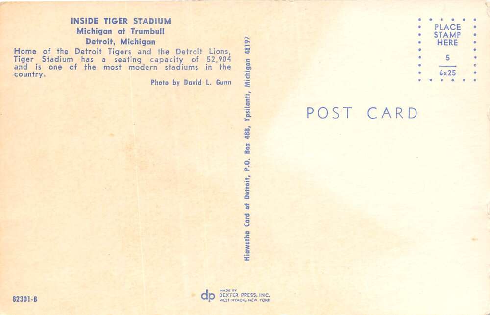 Detroit Michigan Tiger Stadium, Chrome, Vintage Postcard U16902 - Image 2