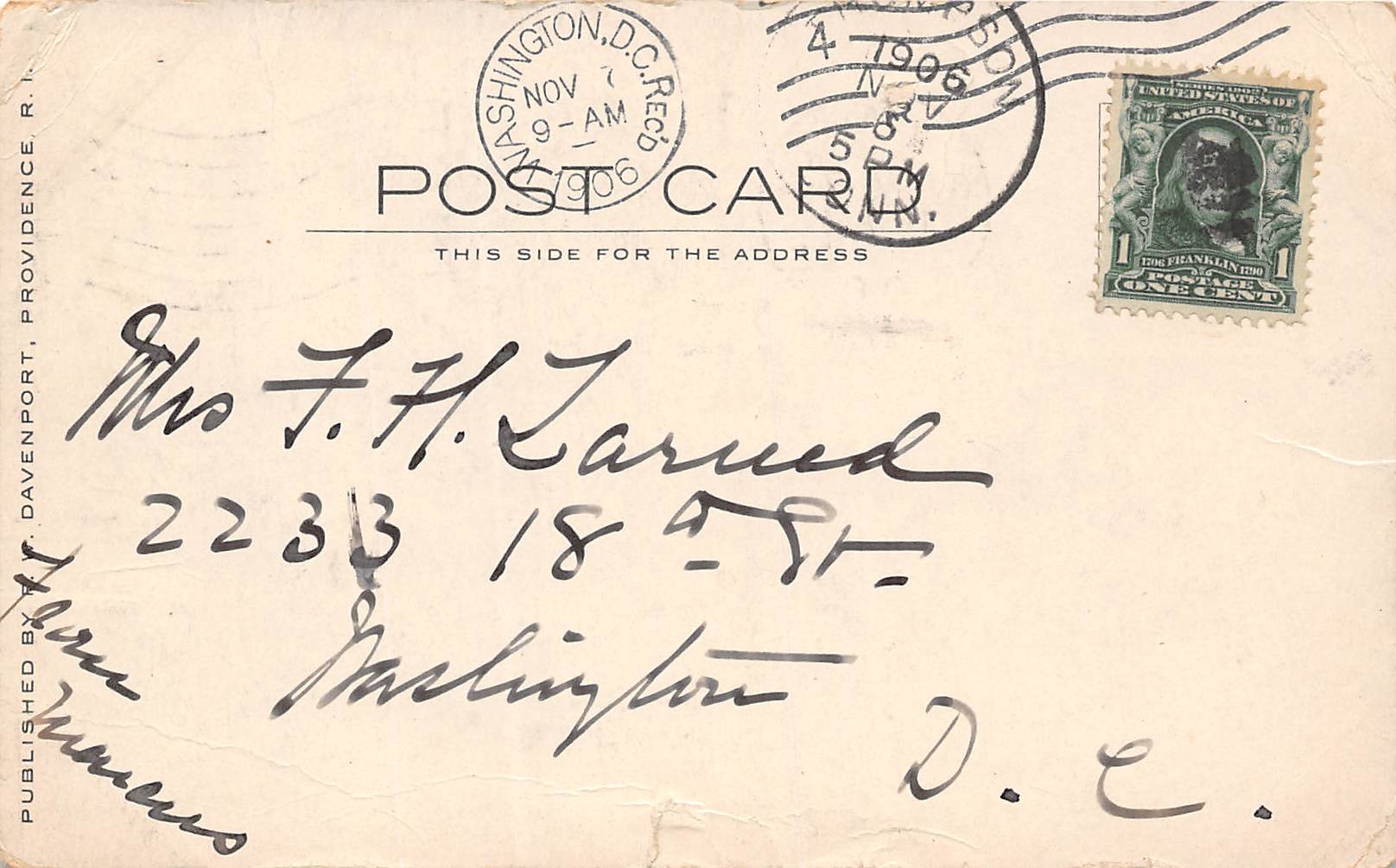 Thompson Connecticut Post Office, Undivided Back, Vintage Postcard U17004 - Image 2