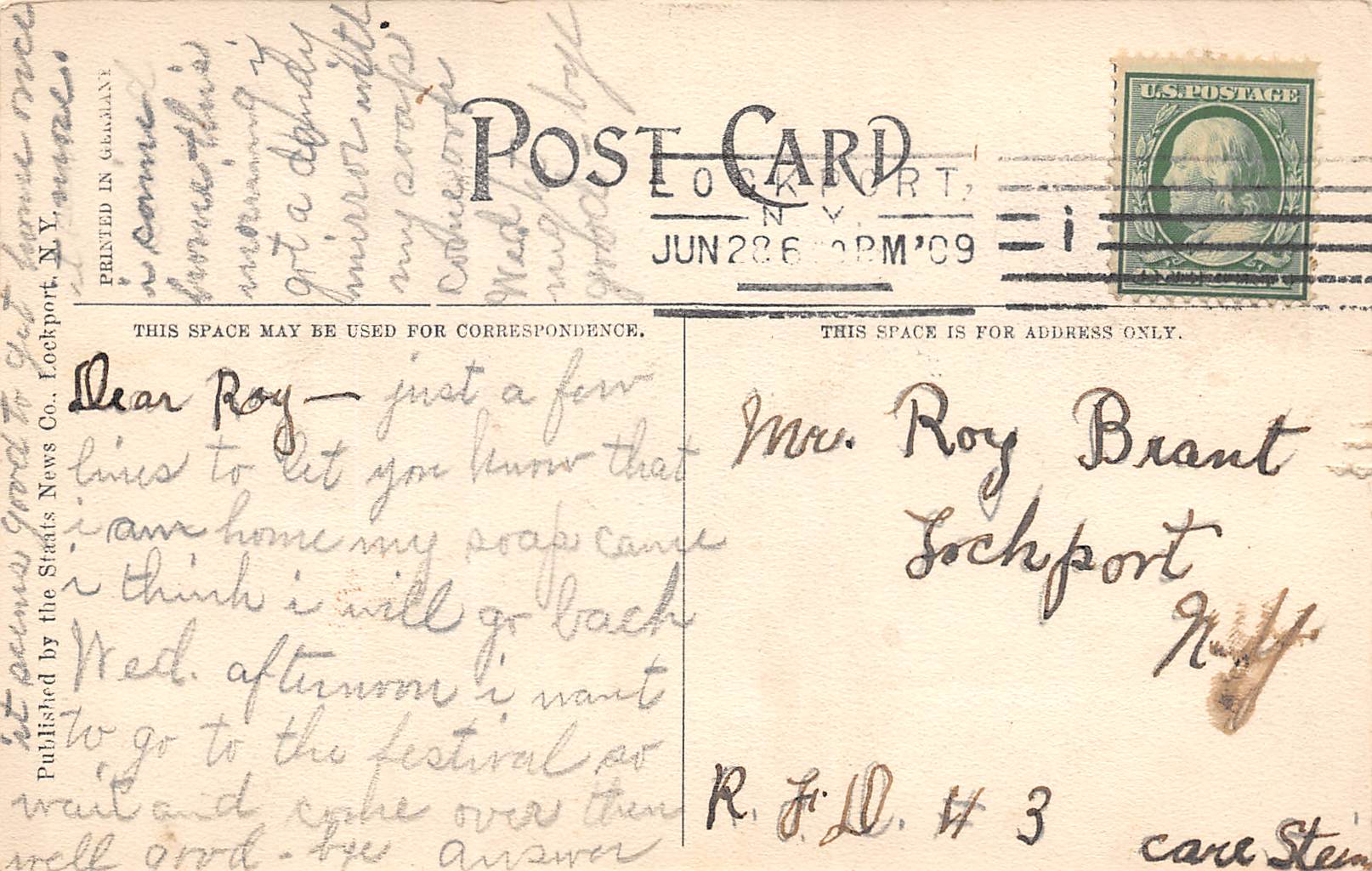 Olcott Beach New York Pine Grove, B/W Lithograph Vintage Postcard U17022 - Image 2