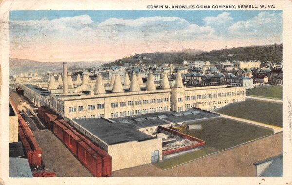 Newell West Virginia Edwin M. Knowles China Co., White Border, Vintage PC U17084