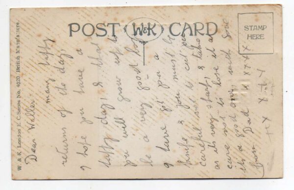 Birthday Greetings Fold out Note Black Cat Swastika Vintage Postcard AA81158 - Image 2