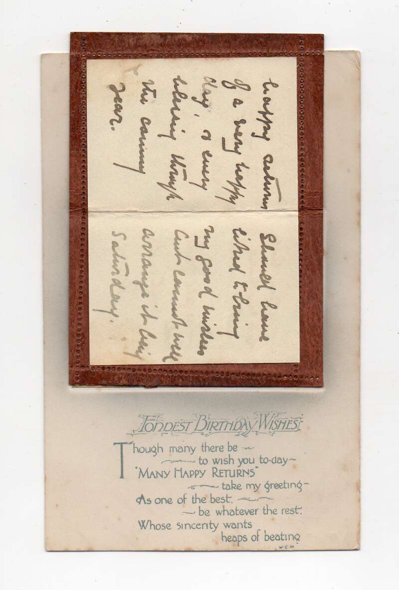 Birthday Greetings Fold out Note Black Cat Swastika Vintage Postcard AA81158 - Image 4