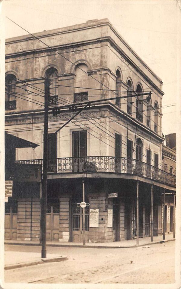 New Orleans Louisiana Building and Street Scene Real Photo Postcard AA81161